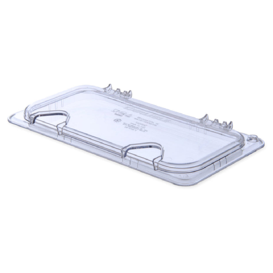 Carlisle 10280Z07 7 Inch Clear Polycarbonate Food Pan Cover with Hinged Notched