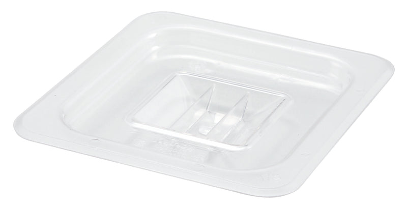 Winco SP7600S 1/6 Size Food Pan Cover with Handle Polycarbonate Clear