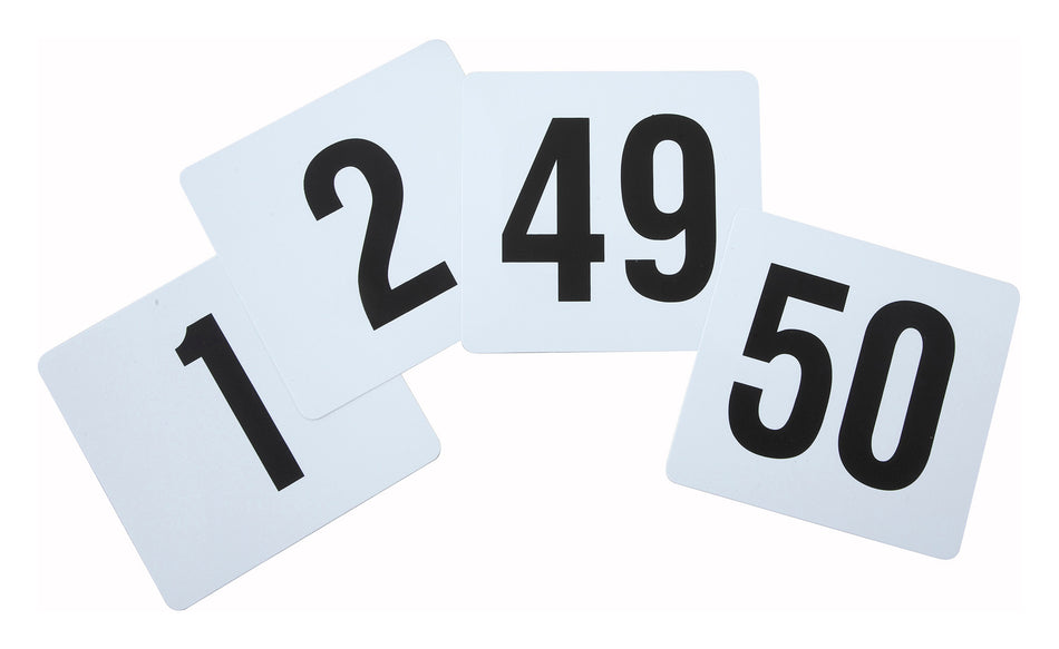 Winco TBN-50 4 Inch Plastic Table Numbers Set with Numbers 1 to 50