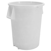 Carlisle 84105502 55 Gallon Round Waste Bin Trash Container White Polyethylene