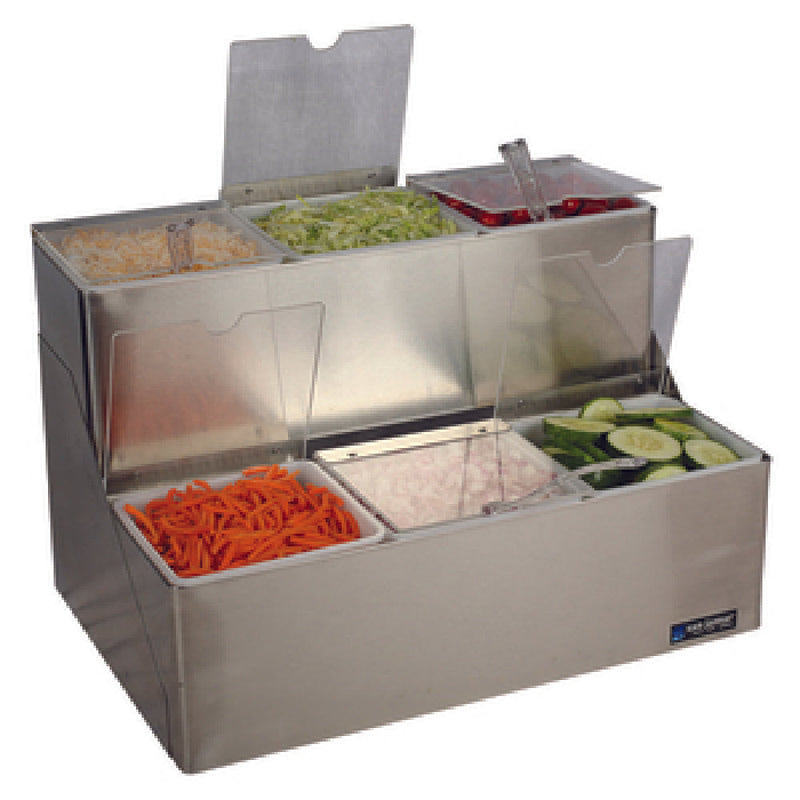 Carlisle B6706INL 18 Inch 2 Tier Stainless Steel Condiment Center with Ice Liners