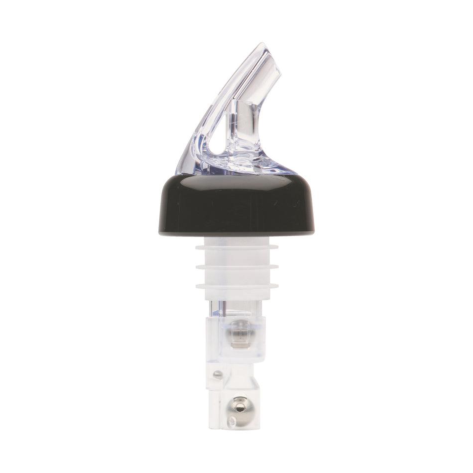 Winco BMP-3100C Bar Maid 1 oz "Premium Pour" Measured Pourers, Clear with Black Collar - 12 Pieces/Pack