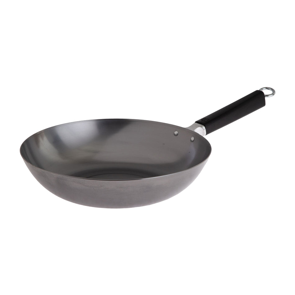 Winco J22-0050 12 Inch Stir Fry Pan with phenolic handle carbon steel