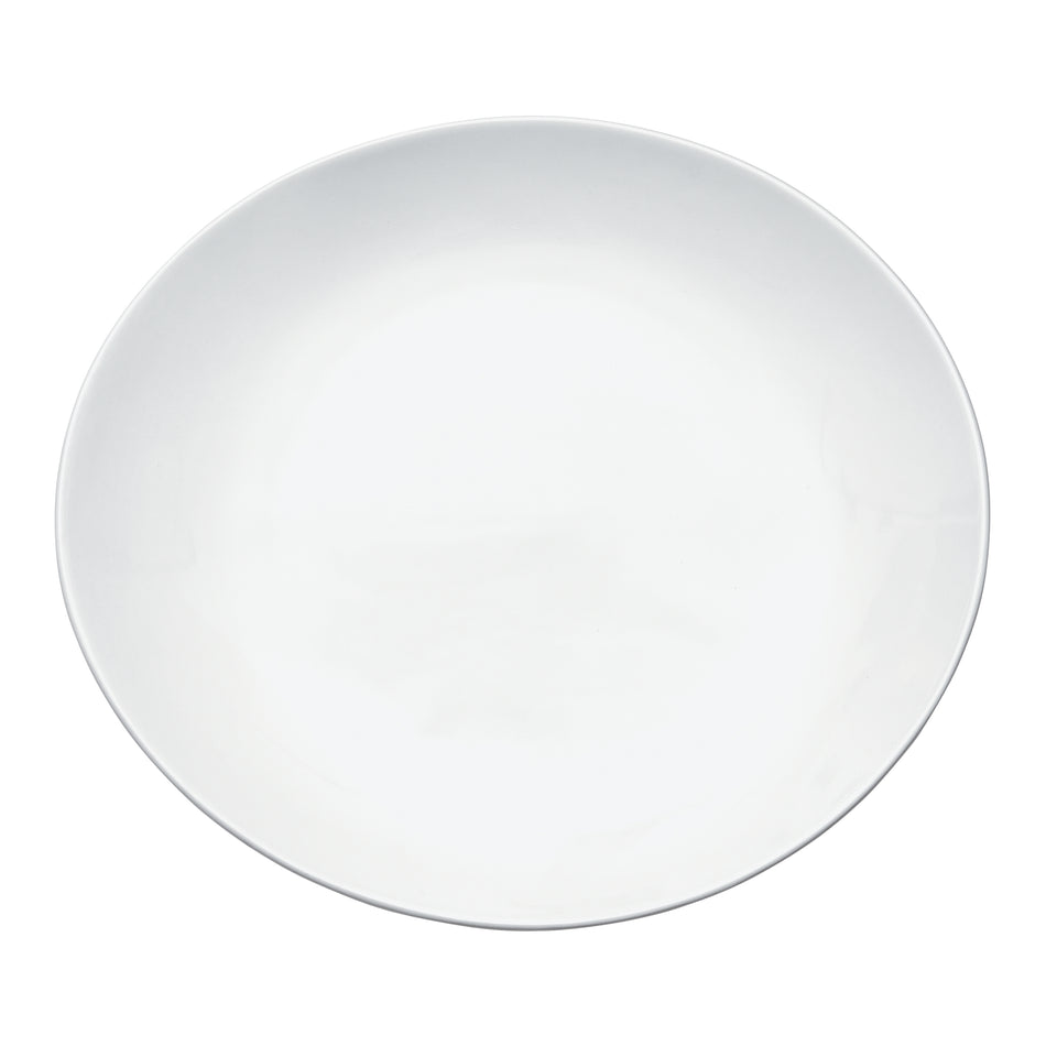 Winco OKP-12PL Brechia Coupe Oval Platter, 12"L, White Porcelain, 12 Pieces/Case