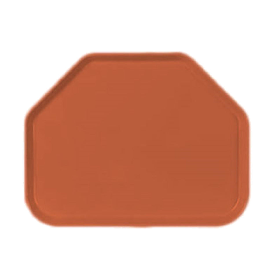 Carlisle 1713FG018 14 Inch Trapezoid Cafeteria Tray Break Resistant Fiberglass Orange