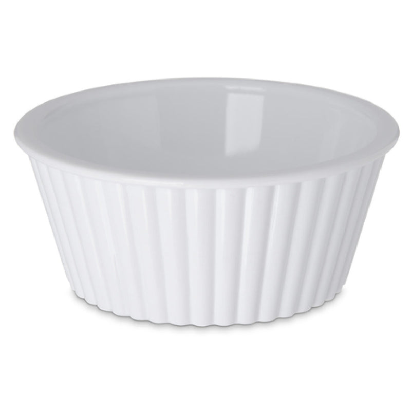 Carlisle 084502 3-1/2 Inch Diameter Fluted Ramekin 4-1/2 Oz White SAN