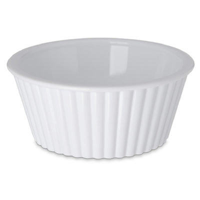 Carlisle 084502 3-1/2 Inch Diameter Fluted Ramekin 4-1/2 Oz White SAN