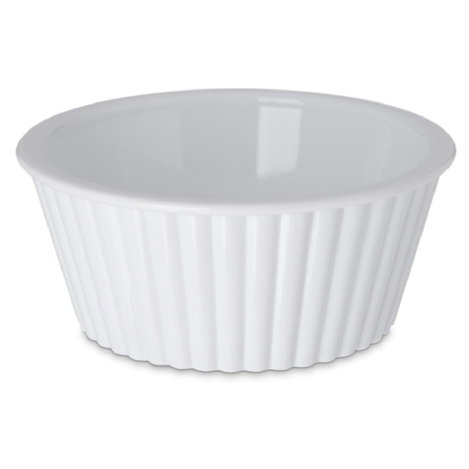 Carlisle 084502 3-1/2 Inch Diameter Fluted Ramekin 4-1/2 Oz White SAN