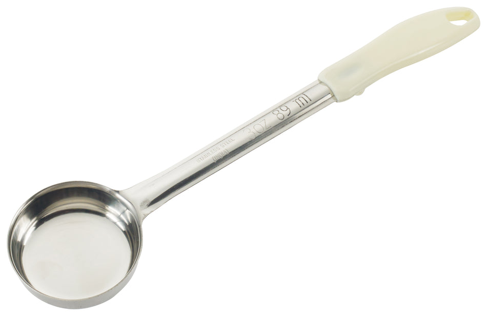 Winco FPS-3 3 Oz. One-piece Food Portioner Stainless Steel Ivory Handle