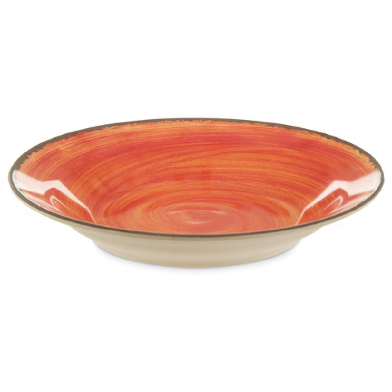 Carlisle 5400352 9 Inch Orange Soup Bowl 18-1/2 Oz Melamine Durable with Swirl Design