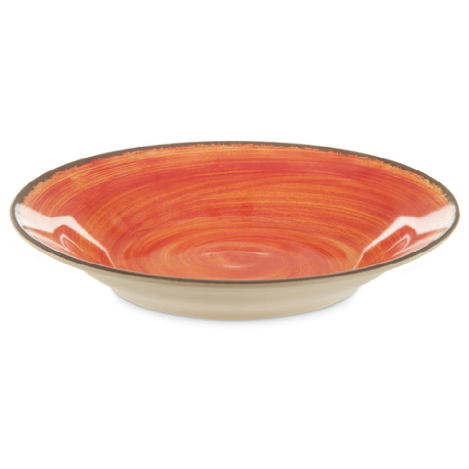 Carlisle 5400352 9 Inch Orange Soup Bowl 18-1/2 Oz Melamine Durable with Swirl Design