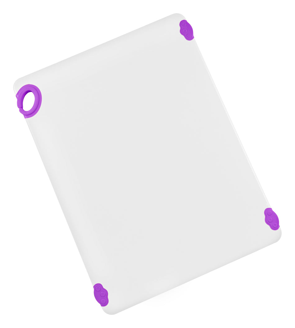 Winco CBN-1824PP 18 Inch STATIKBoard Cutting Board with Rubber Grip Hook Purple Co-polymer