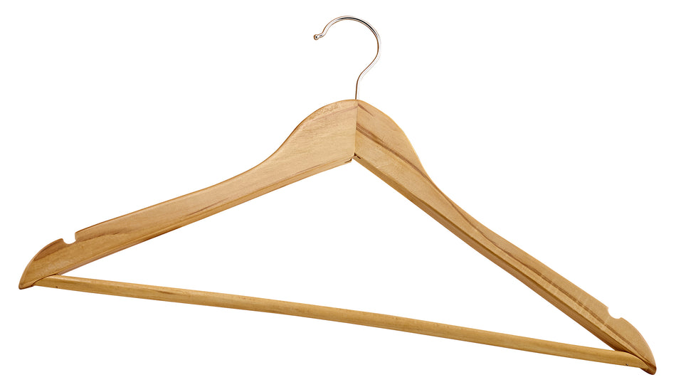Winco WCH-1 Coat Hanger Swivel Metal Hook Maple Hardwood