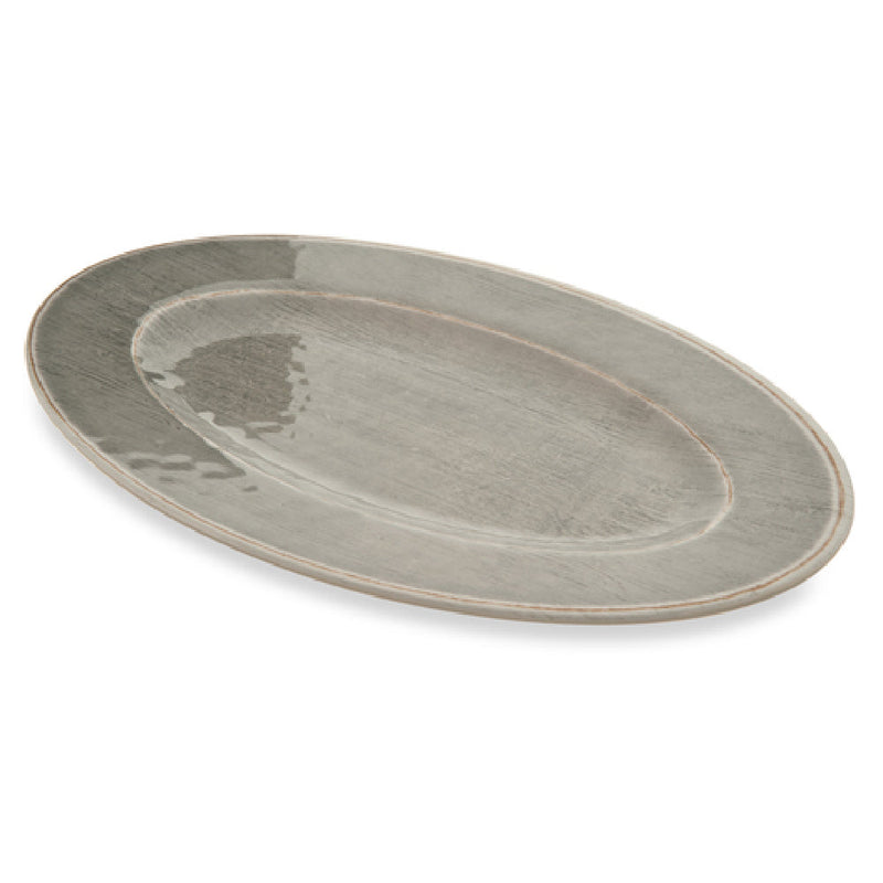 Carlisle 6402018 12 Inch Oval Plate Melamine Smoke Gray Dishwasher Safe
