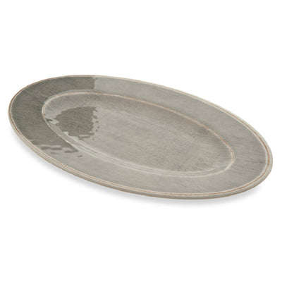 Carlisle 6402018 12 Inch Oval Plate Melamine Smoke Gray Dishwasher Safe