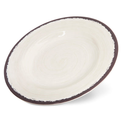 Carlisle 5400253 9 Inch Salad Plate Round Swirl Design Melamine Beige