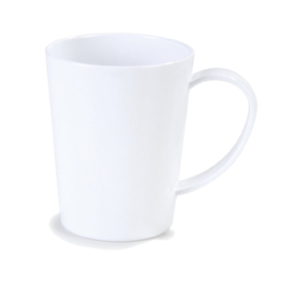 Carlisle 4306802 12 Oz Mug Break-Resistant Tritan Plastic White Easy Grip