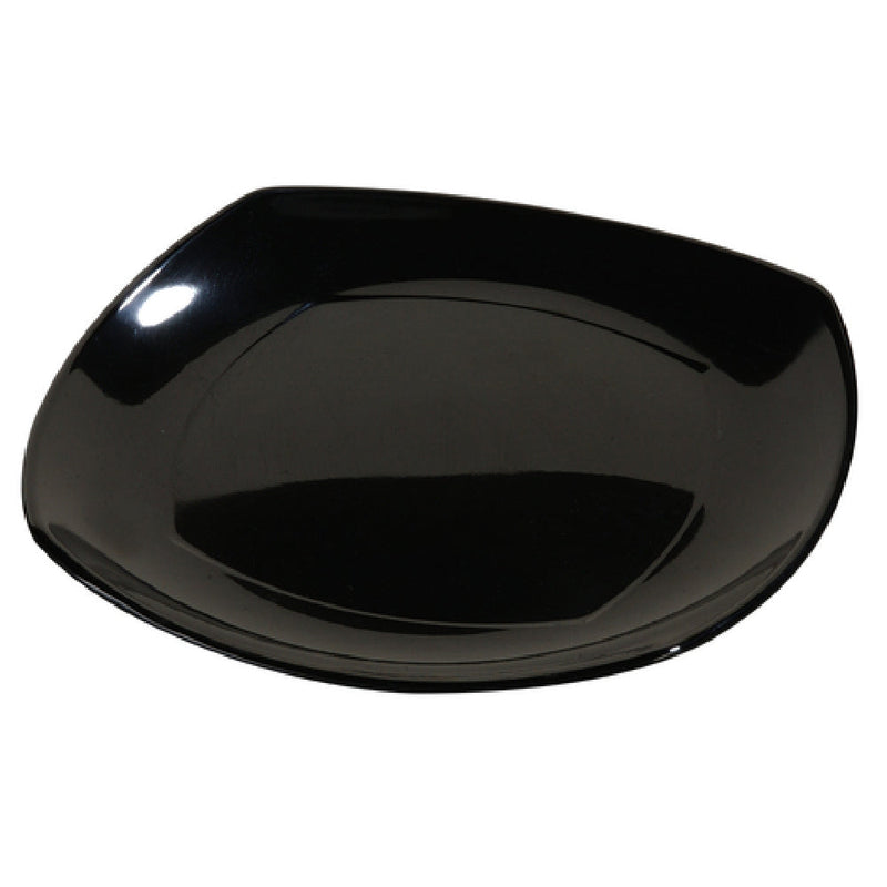 Carlisle 4330603 9-1/2 Inch Square Dinner Plate Reinforced Rim Melamine Black