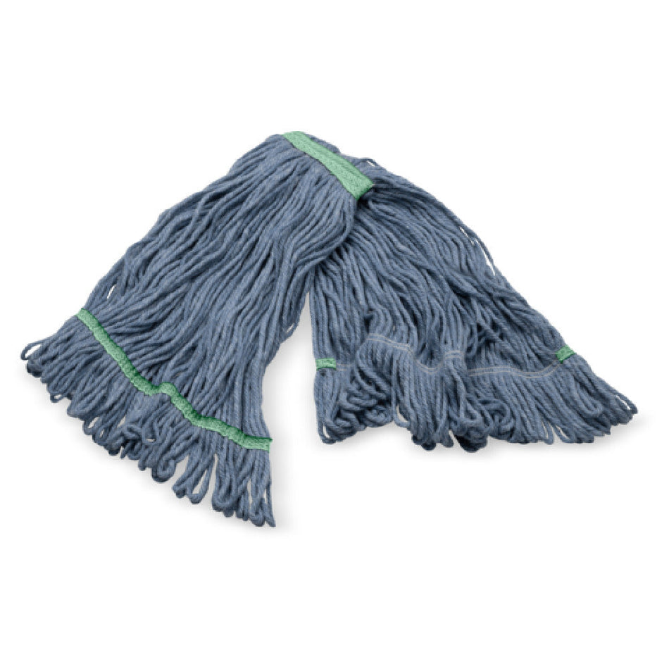 Carlisle 369320M14 Medium Looped-end Anti-Microbial Wet Mop Head Blue Cotton/Synthetic