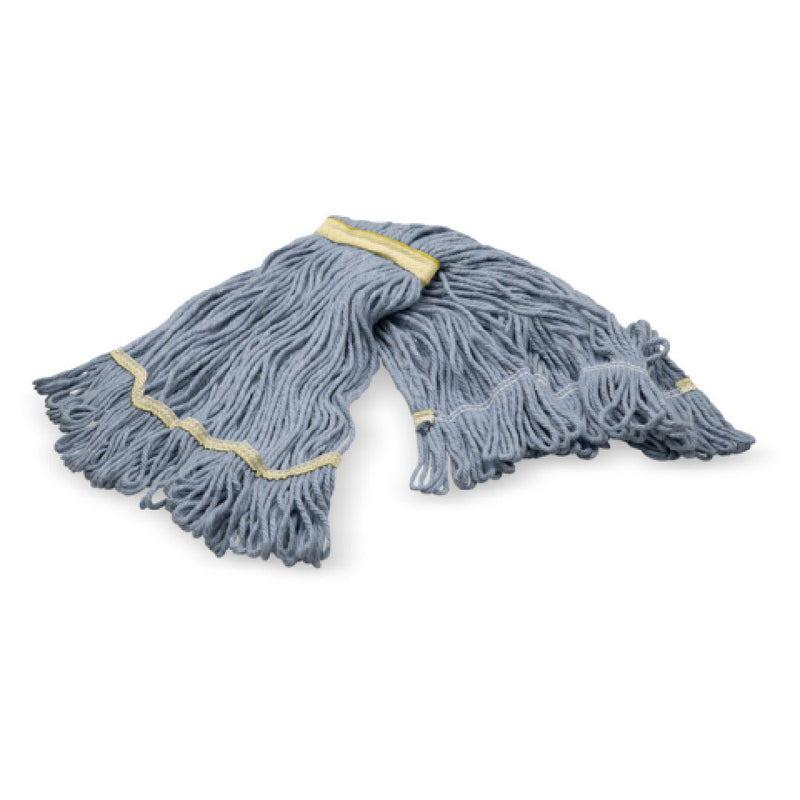 Carlisle 369413B14 Small Looped-end Wet Mop Head Blue Cotton/Synthetic Blend 5 Inch Band