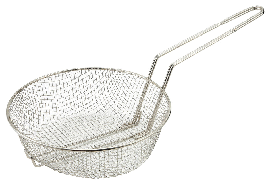 Winco MSB-10M 10 Inch Diameter Culinary Basket Medium Mesh Nickel Plated Steel