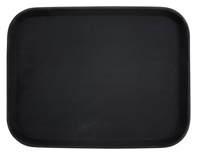 Winco TRH-1418K 14 Inch Plastic Non-Skid Easy-Hold Serving Tray Black