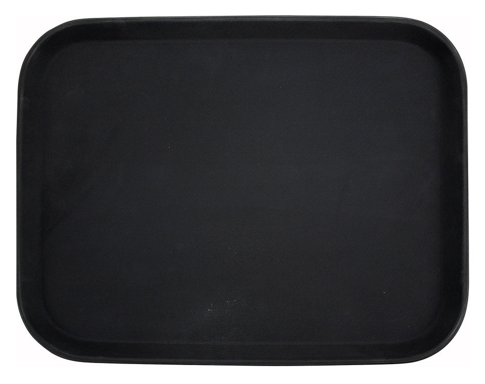 Winco TRH-1418K 14 Inch Plastic Non-Skid Easy-Hold Serving Tray Black