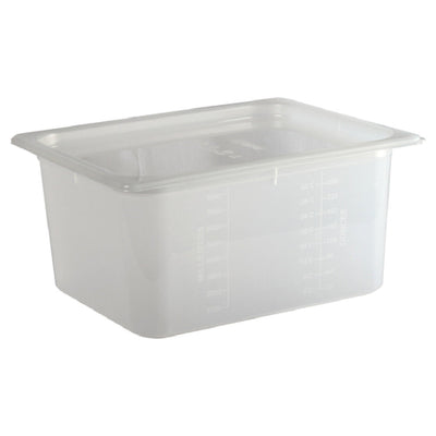 Carlisle MP12 9 Quarts Food Pan Stackable with Lid Translucent Polypropylene