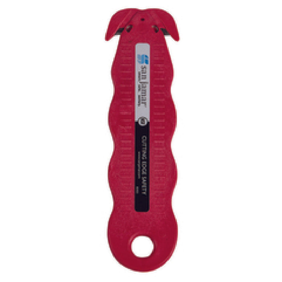 Carlisle KK401 4-1/2 Inch Ergonomic Box Cutter with Recessed Blade Red Plastic