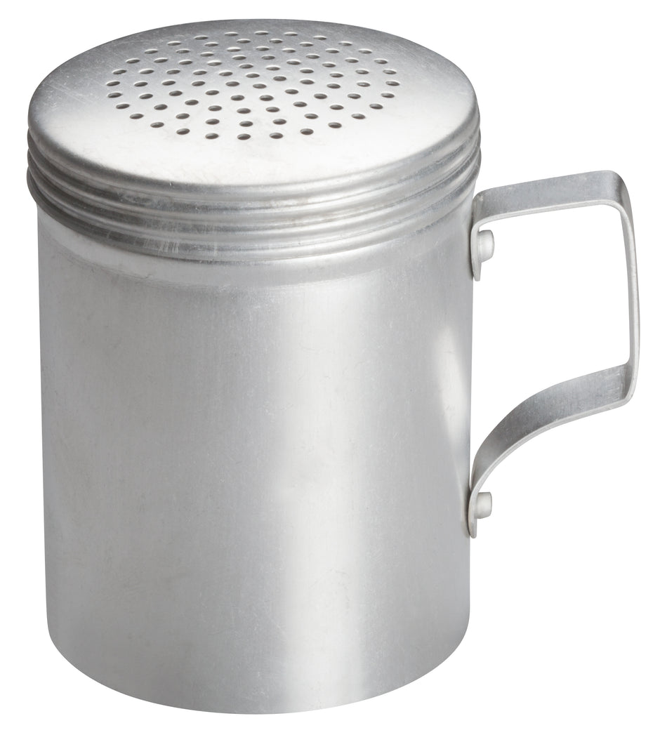 Winco ADRG-10 10 Oz Dredge with Handle Aluminum for Precise Dispensing