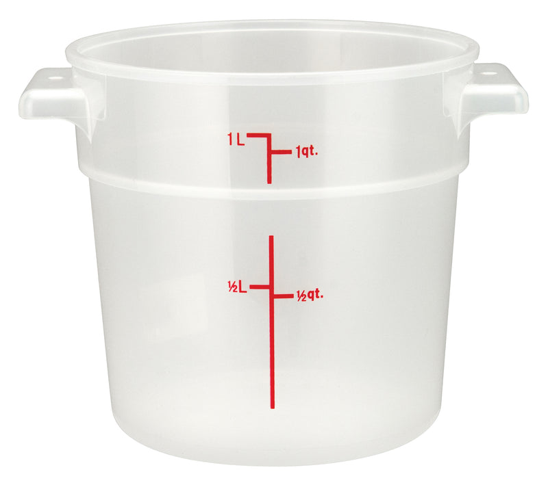 Winco PTRC-1 1 Quart Food Storage Container with Built-In Handles Polypropylene