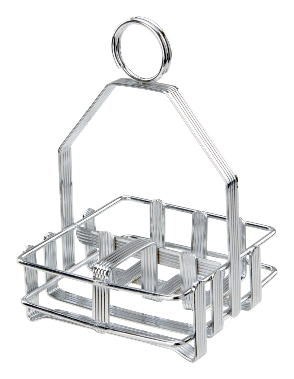 Winco WH-7 Chrome Plated Cruet Rack for Salt/Pepper Shaker &amp; Sugar Packets