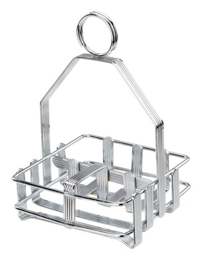 Winco WH-7 12 Inch Sugar Packet Holder Cruet Rack - Chrome for Salt Pepper Shakers Tabletop