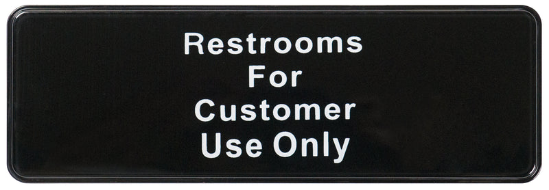Winco SGN-317 9 Inch Restrooms Information Sign Compliance Black White