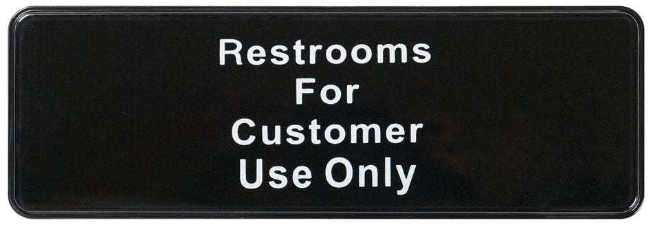 Winco SGN-317 9 Inch Restrooms Information Sign Compliance Black White