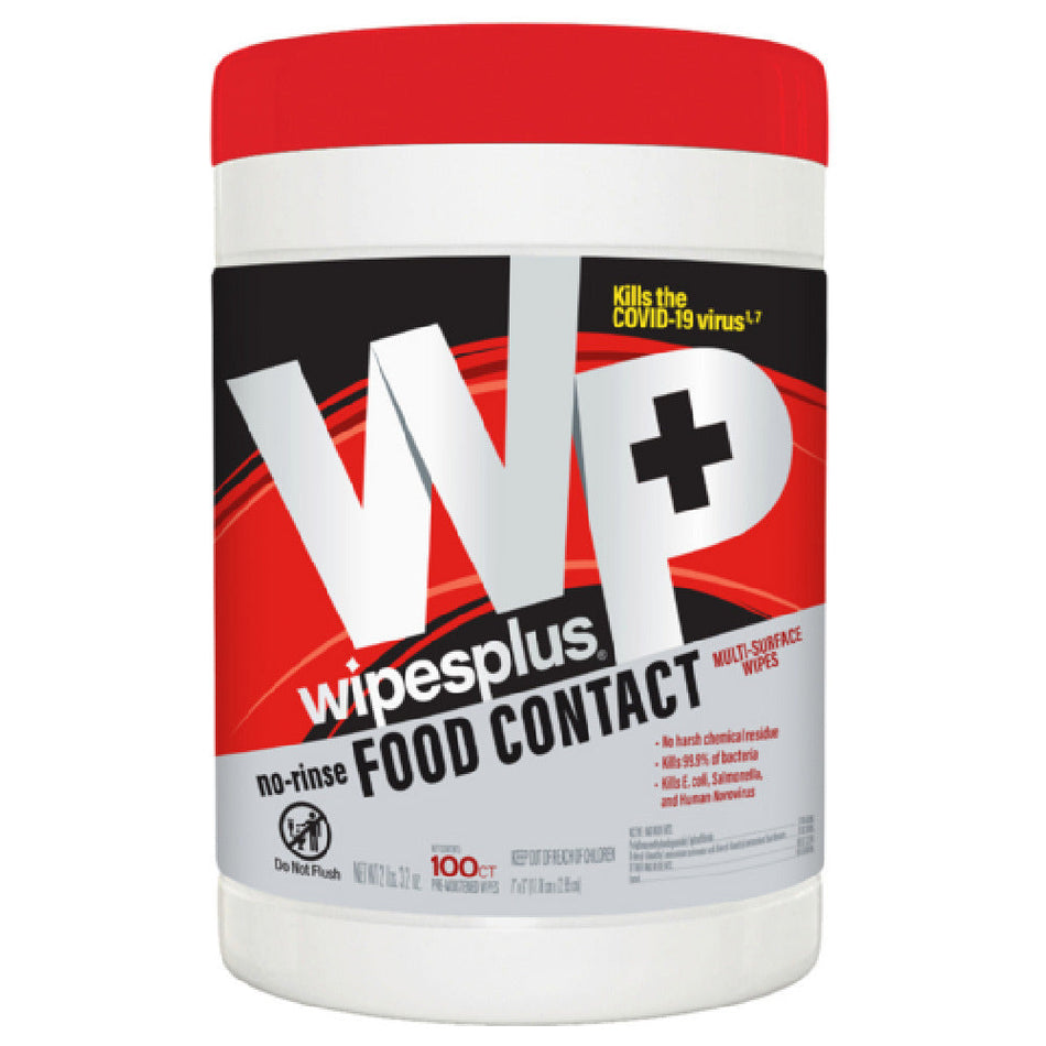 Carlisle 33808 Canister 100 Wipes No-Rinse Multi-Surface Food Contact