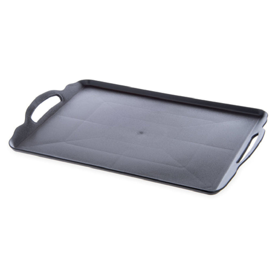 Carlisle RST152003 20 Inch Rectangular Room Service Tray Double Handled Black Polycarbonate