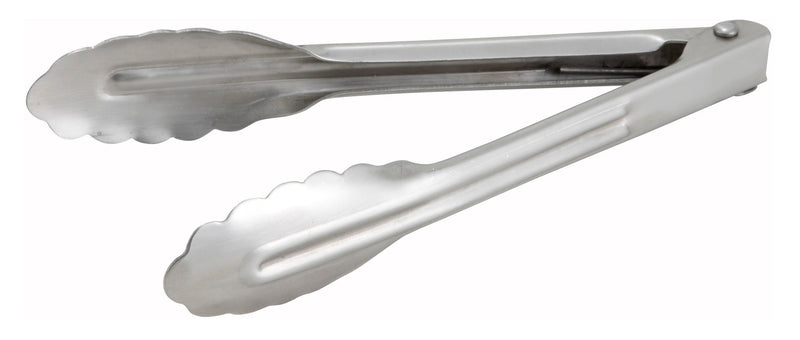 Winco UT-7 7 Inch Utility Tongs Coiled Spring Heavyweight Stainless Steel