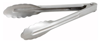 Winco UT-7 7 Inch Utility Tongs Coiled Spring Heavyweight Stainless Steel