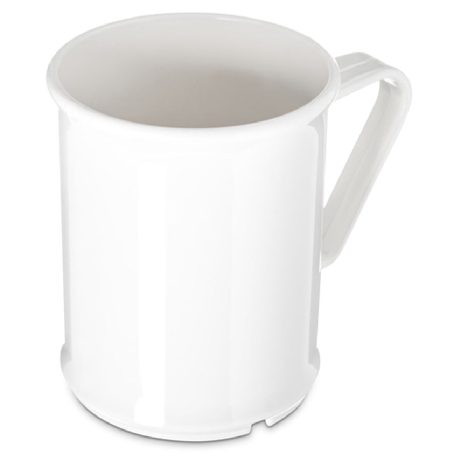 Carlisle PCD79602 9.6 Oz Mug with Handle Dishwasher Safe Polycarbonate White