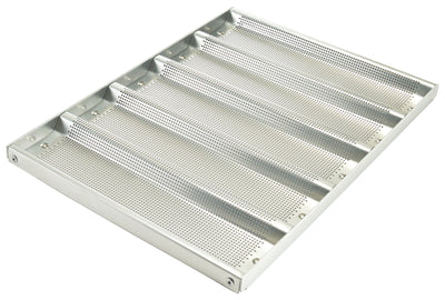 Winco ABPN-5H 13 Inch Sub Sandwich Roll Pan 5 Slot Aluminum with Silicon Glaze