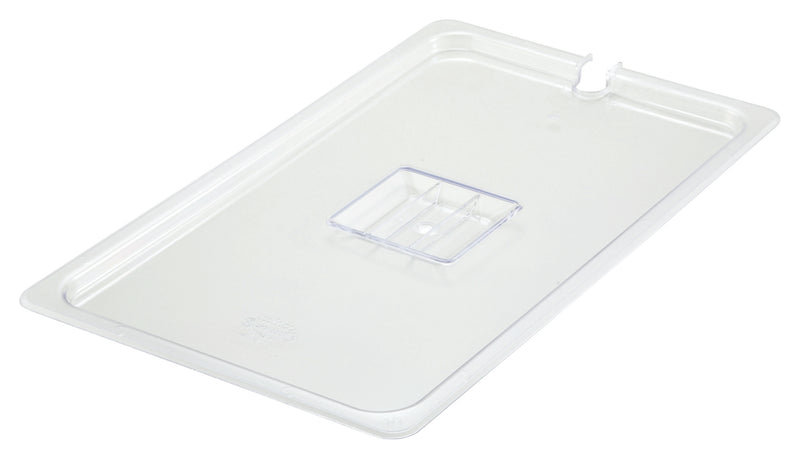 Winco SP7100C Full-size Food Pan Cover Slotted Polycarbonate Clear with Handle