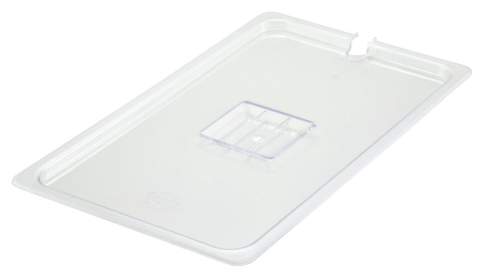 Winco SP7100C Full-size Food Pan Cover Slotted Polycarbonate Clear with Handle