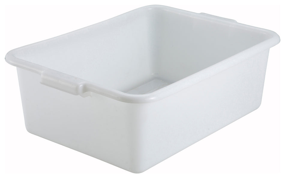 Winco PL-7W Standard Weight Polypropylene Dish Box, 7" Depth - White