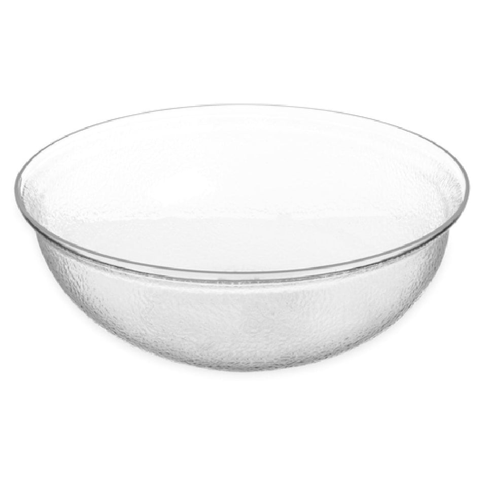Carlisle SB7807 15 Quart Clear Salad Bowl with Pebbled Exterior Acrylic