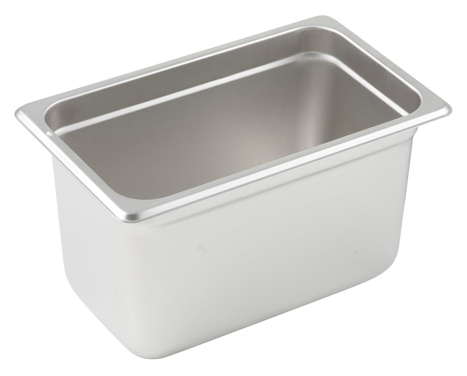 Winco SPJP-406 10 Inch 23 Gauge Stainless Steel Steam Table Pan with Anti-Jamming