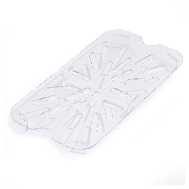 Carlisle 3069507 8.13 Inch Clear Polycarbonate Food Pan Drain Shelf with Notched Design