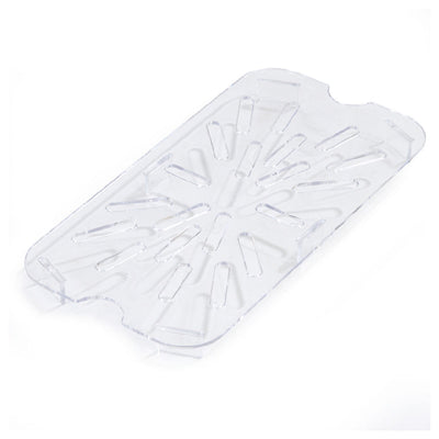 Carlisle 3069507 8.13 Inch Clear Polycarbonate Food Pan Drain Shelf with Notched Design