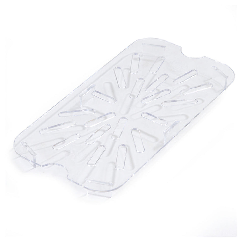 Carlisle 3069507 8.13 Inch Clear Polycarbonate Food Pan Drain Shelf with Notched Design