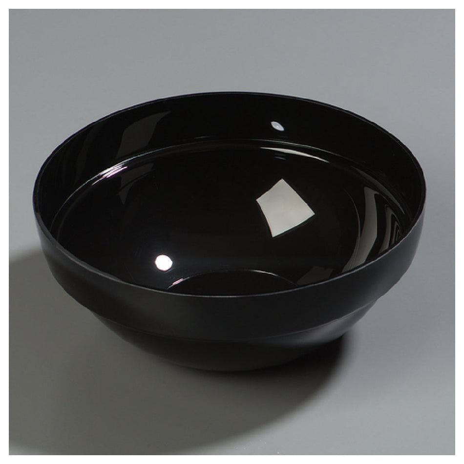 Carlisle 810003 3 Qt Black Bowl Acrylic Round Stackable Dishwasher Safe